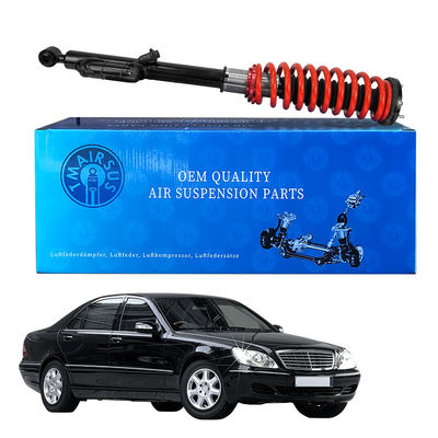 Bagian belakang Mercedes W220 Air Spring To Coil Spring Coversion Kit Dengan Iklan Dan Koil Spring Shock yang Bisa Disesuaikan